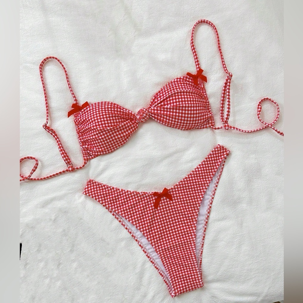 🍓Strawberry Red Gingham Bikini Set🍓